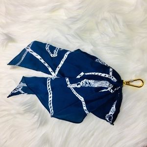 Chico's purse scarf clip blue and white